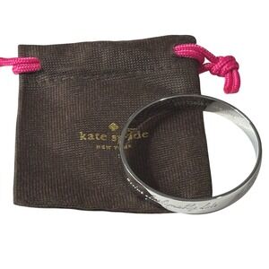 Kate Spade‎ New York Idiom Words of Wisdom Bangle Bracelet Silver Tone
